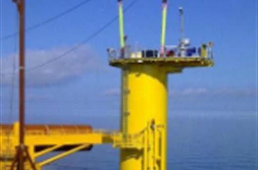 MasterFlow 9500 brukt til å forbinde tårnet med fundamentet i Rødsand II offshore wind farm