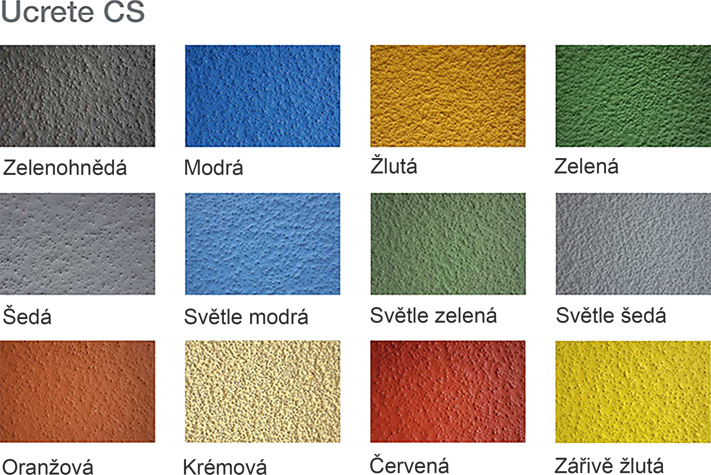 Podlahy Ucrete CS jsou k dispozici v široké škále barev