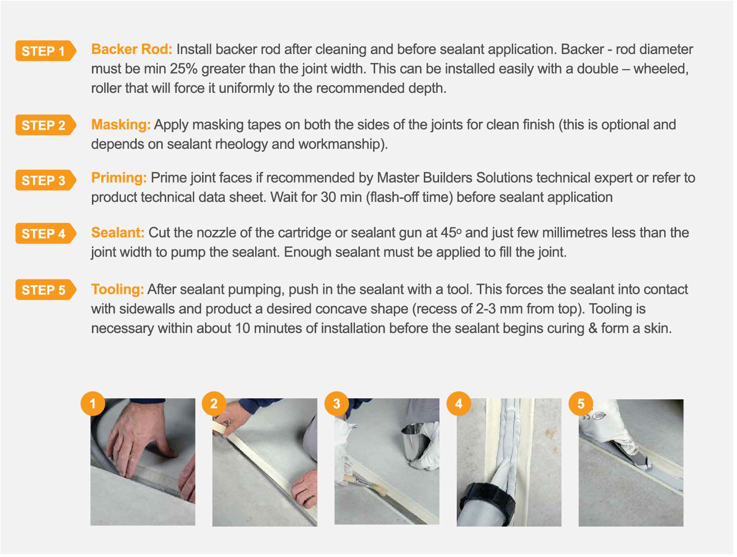 MasterSeal sealants installation guide by Master Builders Solutions