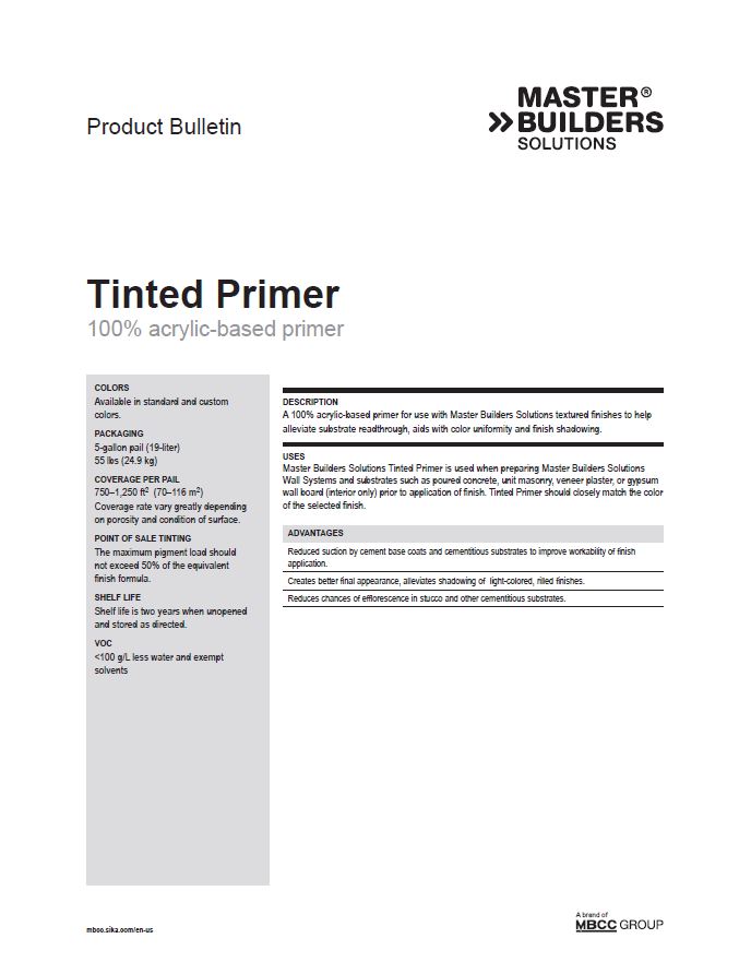 Tinted Primer Product Bulletin