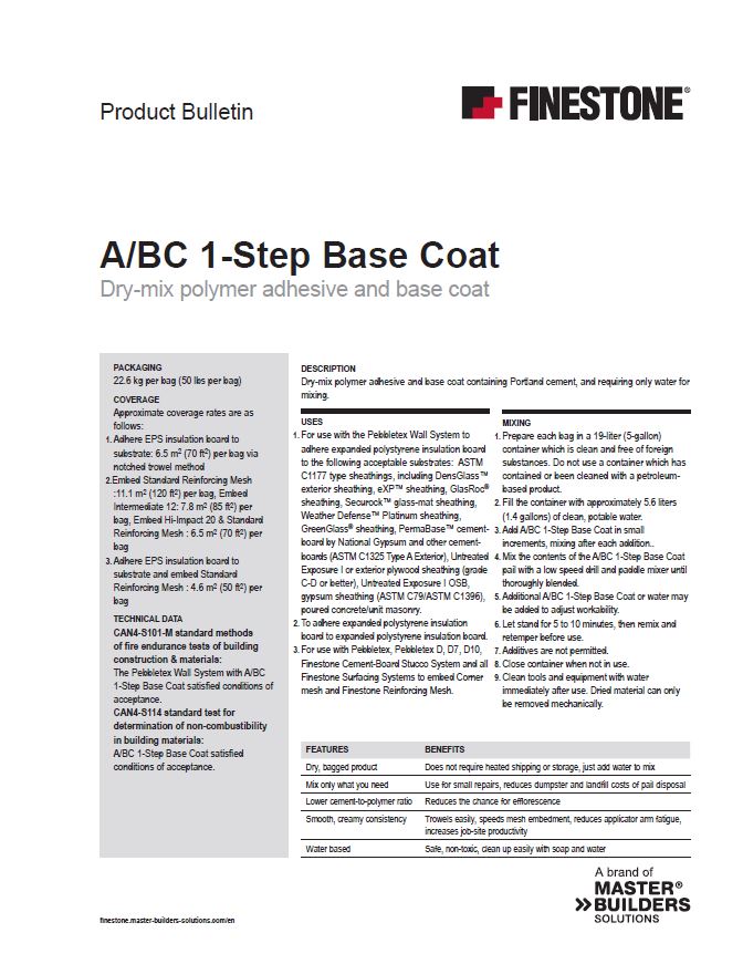 Finestone A/BC 1-Step Product Bulletin Teaser Image