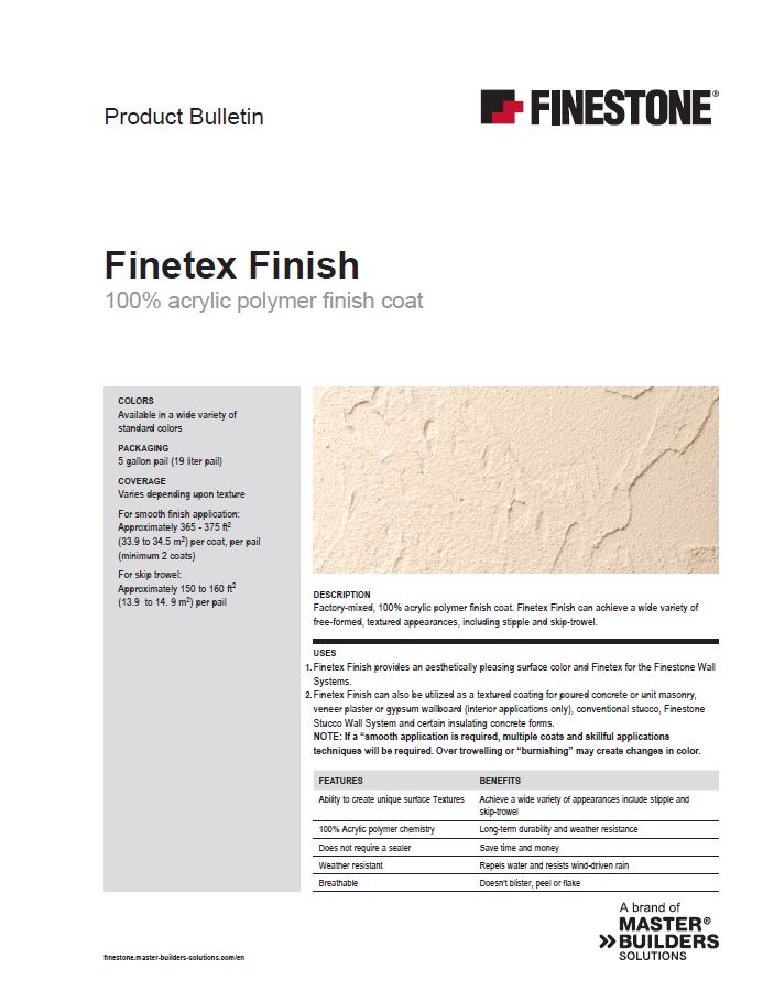 Finetex Product Bulletin