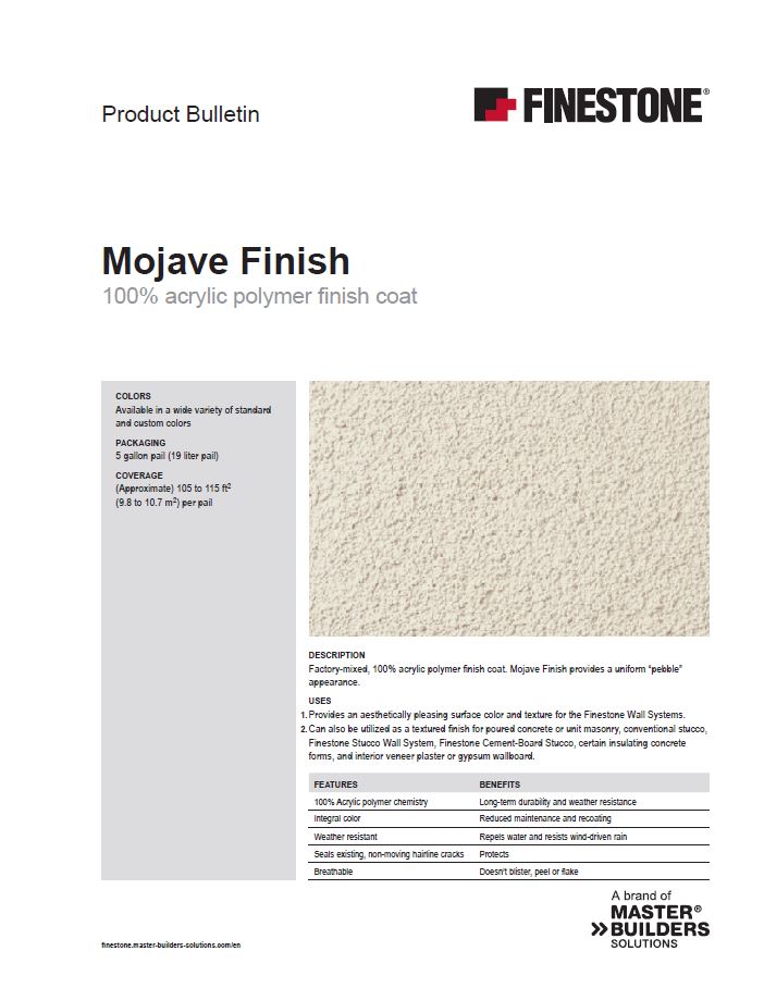 Mojave Finish Product Bulletin