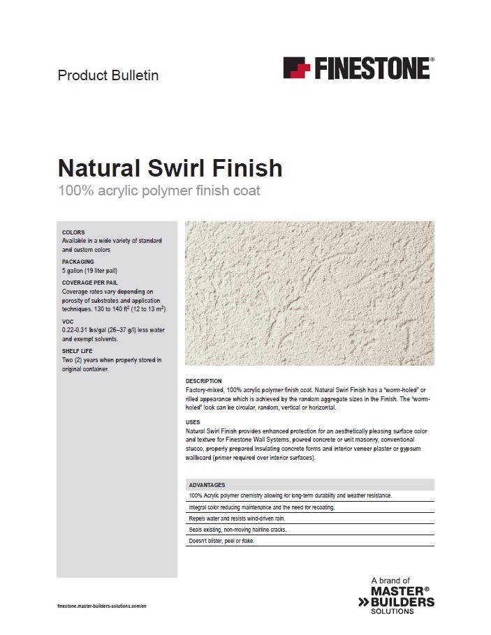 Natural Swirl Finish Product Bulletin