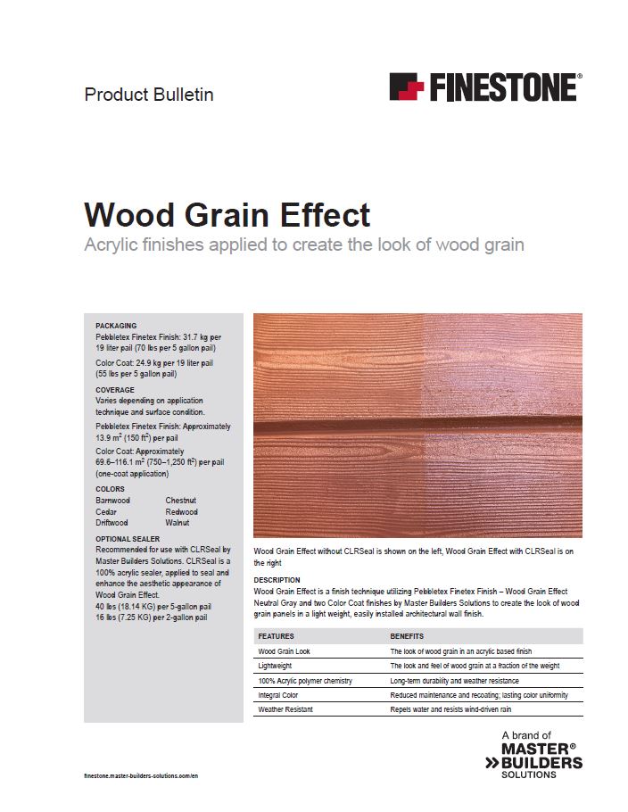 Finestone Wood Grain Effect Product Bulletin