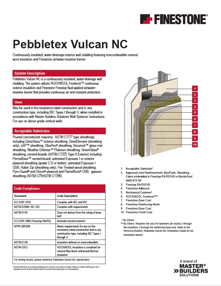 Pebbletex Vulcan NC System Summary