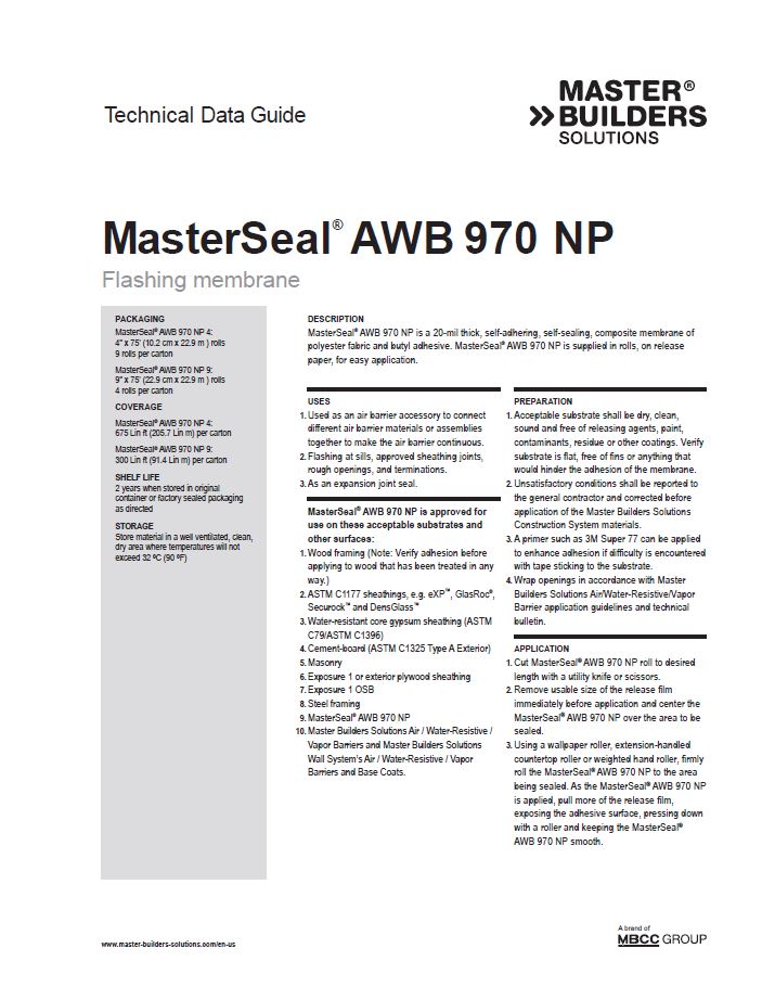 MasterSeal AWB 970 NP Data Guide Teaser Image