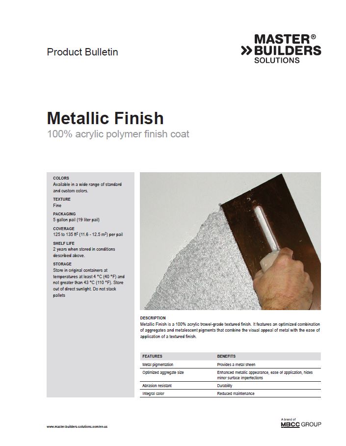 Metallic Finish Product Bulletin