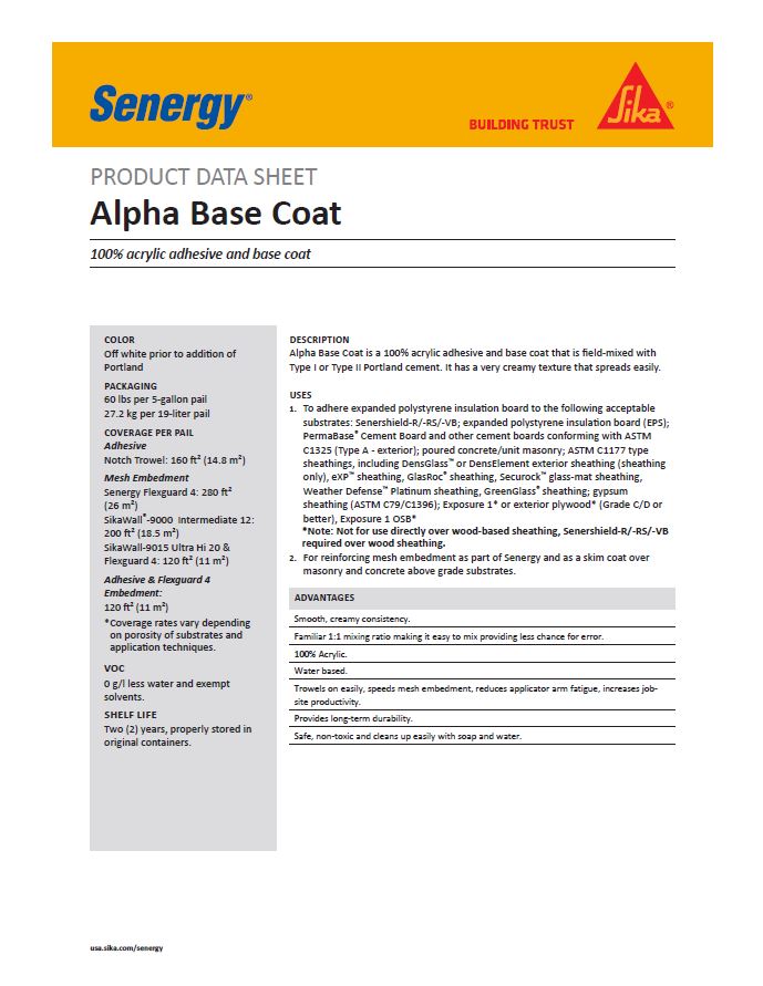  Alpha Base Coat Product Bulletin