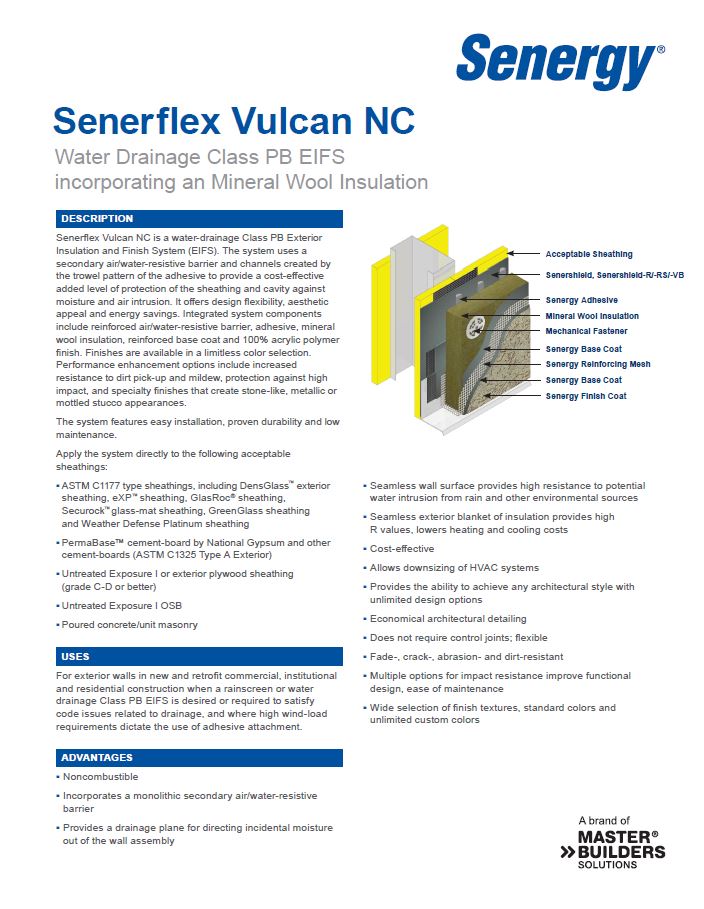 Senerflex Vulcan NC System Symmary