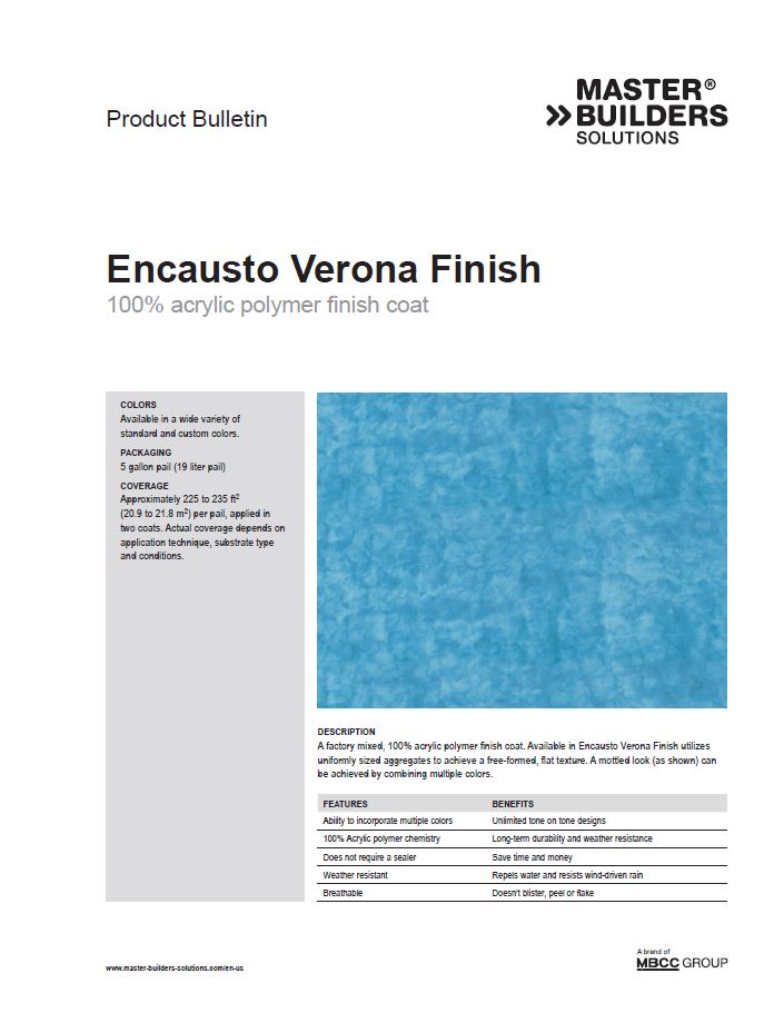Encausto Verona Finish Product Bulletin