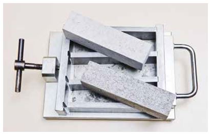 Figure 3-29: Mold used to produce standard mortar prisms for physical testing