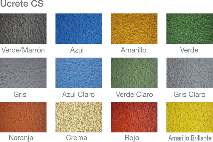 Ucrete CS está disponible en una amplia gama de colores