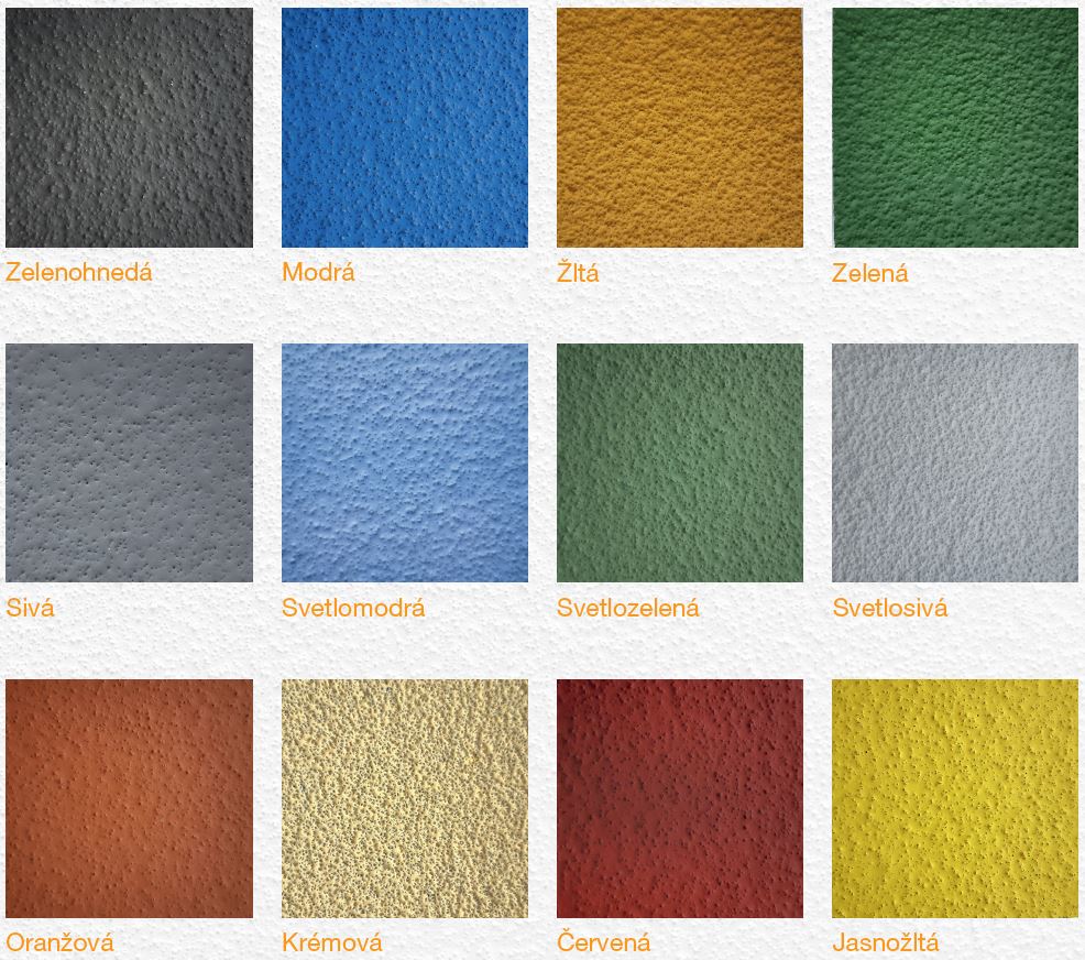Podlahy Ucrete CS sú dostupné v rozšírenej škále farieb.